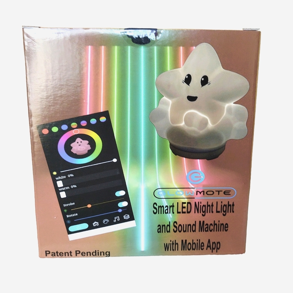 Smart LED night light and sound machine by Glowmote